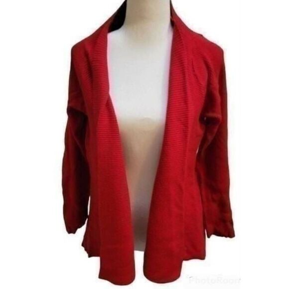 Dana Buchman Size XL Red Open Front Cardigan *please read - Picture 1 of 7